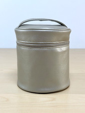 VTG Estee Lauder Cylinder Soft Side Case Gold, Makeup Case, Bottle Case