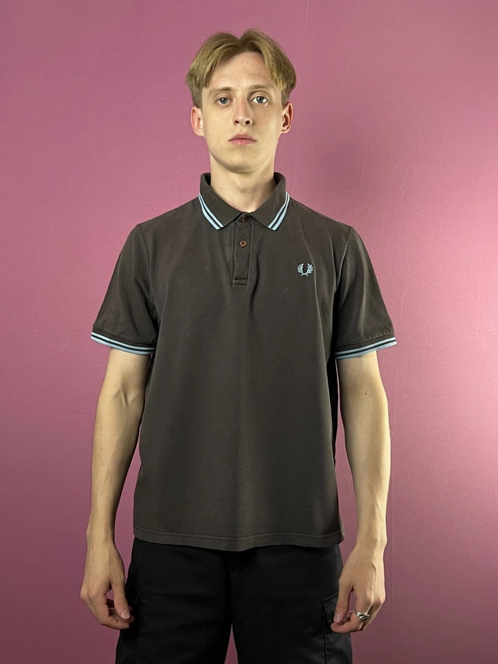 Fred Perry Vintage Men's Twin Tipped Polo Shirt - XS Gray Cotton Casual - Image 3 of 4