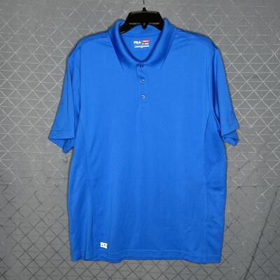 Fila Sport Golf Athletic Fit Men's Royal Blue Polo Short Sleeve Shirt