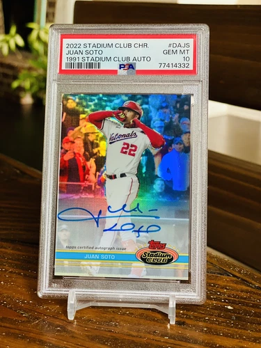2022 Juan Soto /25 Auto 1991 Stadium Club Variation PSA 10 POP 1 Refractor SSP