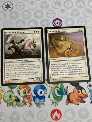 C2182 MAGIC MTG AVACYN RESTORED DIVINE DEFLECTION SILVERBLADE PALADIN LP RARE