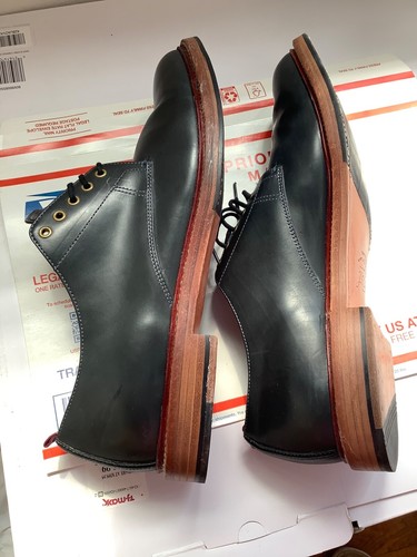 Scarpe derby uomo J.Crew nere a righe remi in pelle italiana taglia 10,5 - Foto 2 di 7