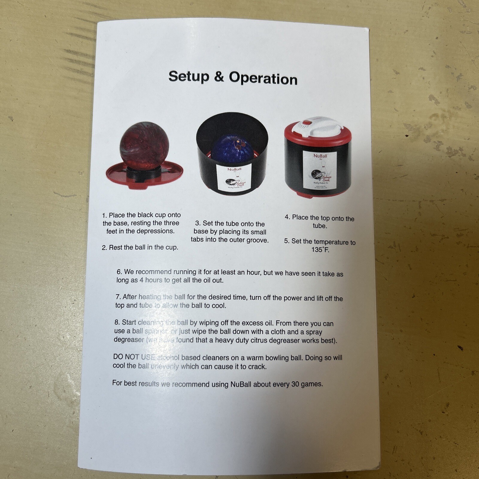 Salmon Creek NuBall Bowling Ball Oven Cleaner Rejuvinator Bake Oil