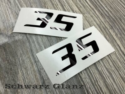 Edition 35 sticker black gloss emblem lettering sticker model name