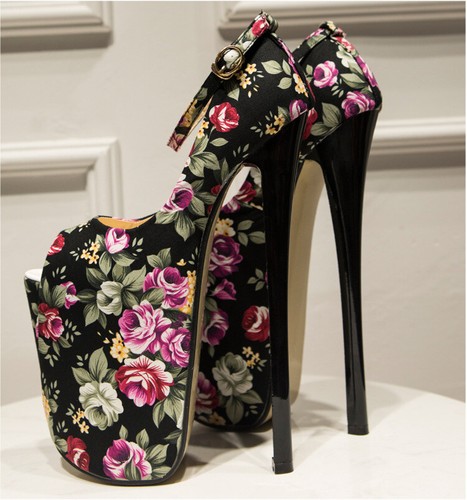 Women Sexy Heels Flower High Heels Platform Shoes Big Heel 8.58 Inch All  Seasons | eBay