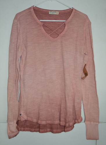 Ruff Hewn Cosmos Pink Burgundy Thermal Top Keyhole Front Medium NWT