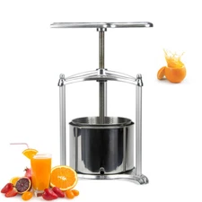 1.6 Gallon Aluminum Fruit Press Stainless Steel Cage Wines Fruit Juices EJWOX