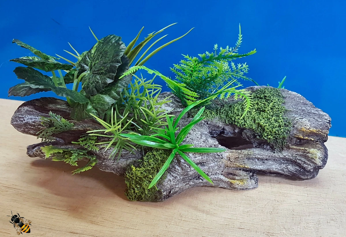 Aquarium Ornament Wood Garden Log Plant Decoration Cave Hide Fish Tank Goldfish