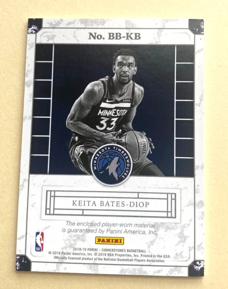 KEITA BATES-DIOP 2018-19 PANINI CORNERSTONES BUILDING BLOCKS RELIC CARD BB-KB - Image 2 of 2