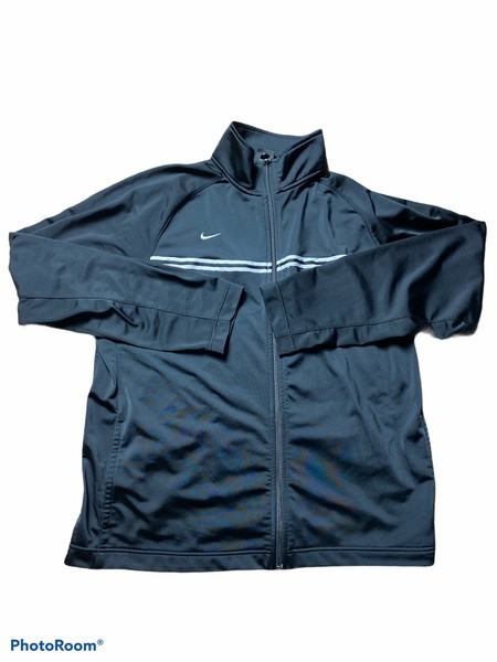 nike mens black/white long sleeve full zip jacket size xl - aiscan.com