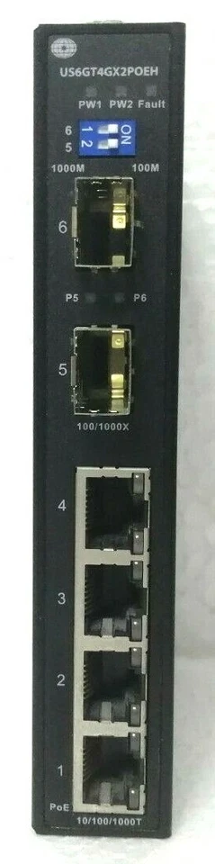 MERIDIAN Technologies US6GT4GX2POEH Hardened Unmanaged Ethernet Switch - Image 2 of 4