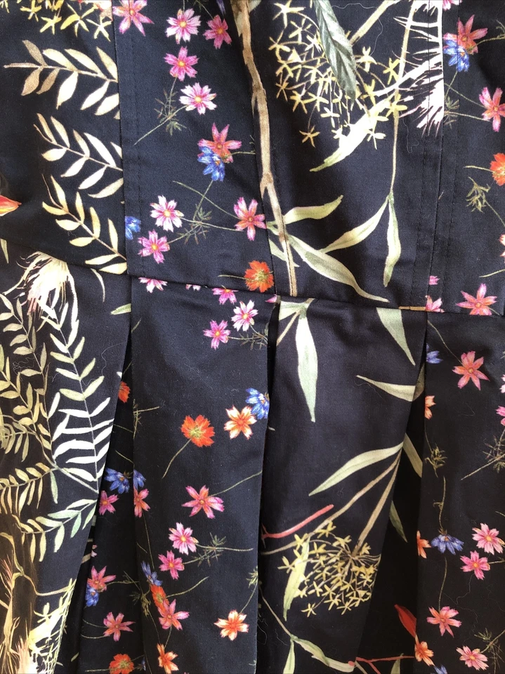 Vestido de Verano French Connection Negro Estampado Floral Ajuste N Acampanado 10 Nuevo con Etiquetas Mrsp $188 Foto 4 de 4