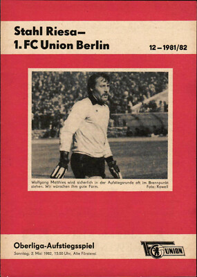 OL-AR 81/82 1. FC Union Berlin - BSG Stahl Riesa, 02.05.1982, Wolfgang Matthies