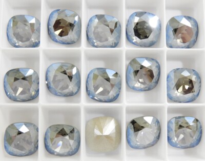 Black Diamond Moonlight F (12mm) Swarovski 4470 Cushion Cut Stones