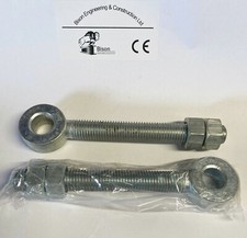 ADJUSTABLE GATE HINGES EYE BOLTS 20mm x 150mm LONG THREAD  - Pack of 2