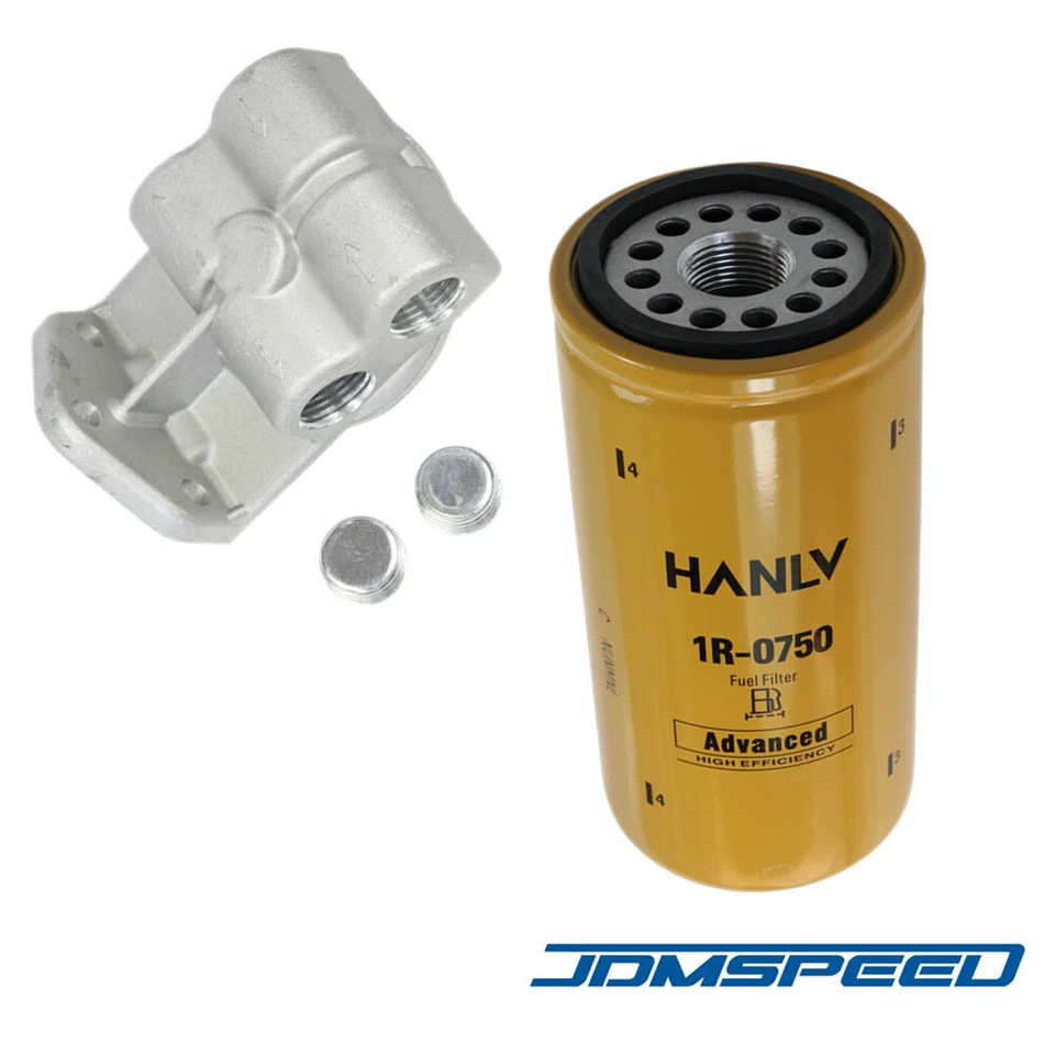 Filtro de combustible diésel base de montaje remoto 1/2" NPT para filtros CAT 1R-0749 o 1R-0750 Foto 2 de 4