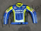 NEW SUZUKI YOSHIMURA LEATHER  RACING JACKET ARMOR PROTECTED CE APPROVED FOR MENS