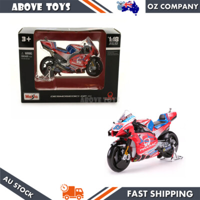 #ad Maisto 1:18 Moto GP 2021 Ducati Pramac Racing Zarco #5 Diecast Motorcycle Model AU $40.39