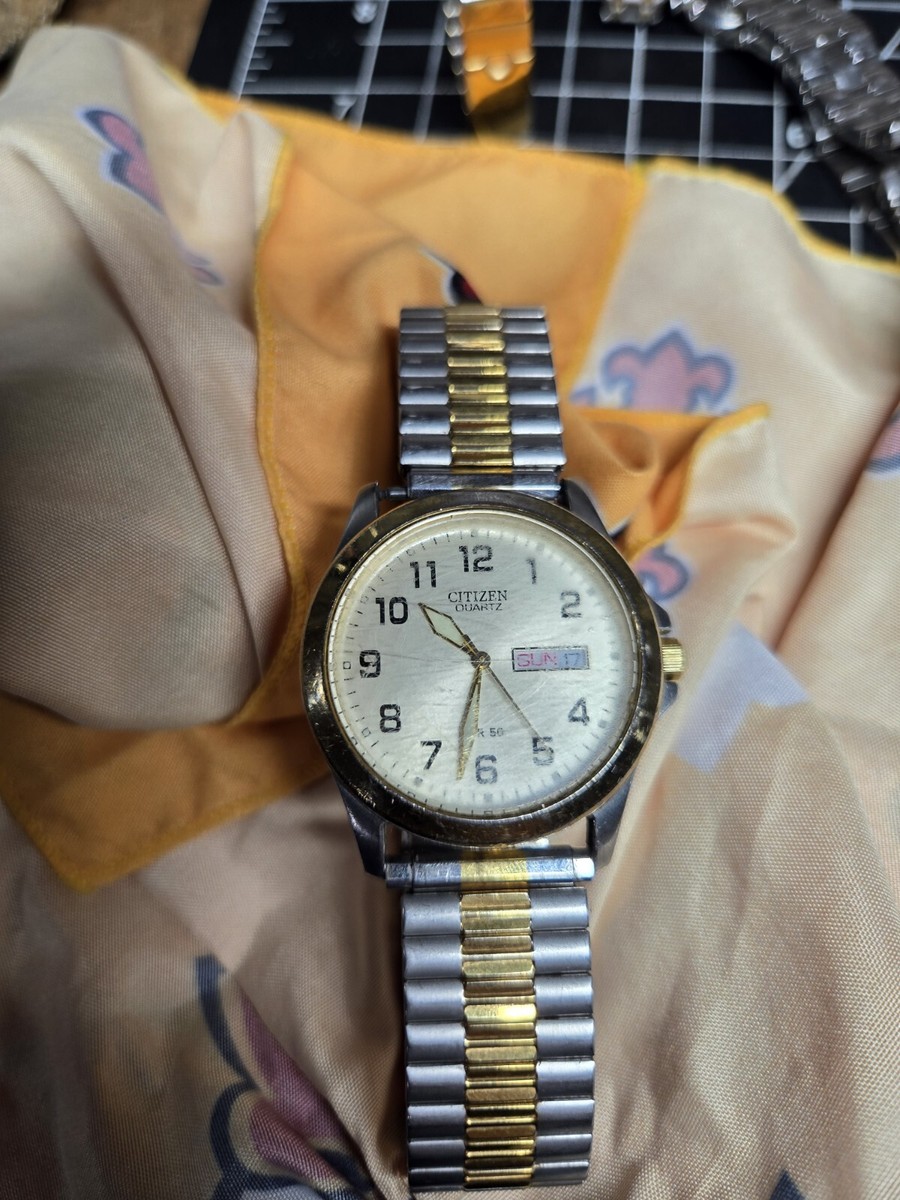 Citizen Quartz Men's Gold/Silver Tone 1102-S056039 WR 50