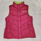 Weatherproof Reversible Vest Girls Size Large 10-12 Pink Lime Green Zip Ski Warm