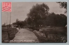 Aylestone RPPC Leicester—Real Photo East Midlands—Canal Antique Stamp USA 1910s