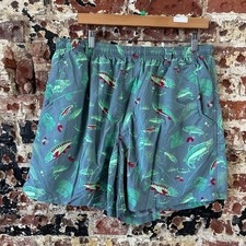 Columbia PFG Swim Mens XL Green Fishing Shorts 5.5 Inch Inseam Fish