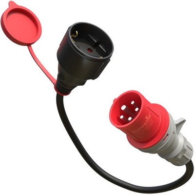 45cm CEE-Adapter IP44 (Stecker CEE 16A, 5-pol/Steckdose: Stecker Typ F)