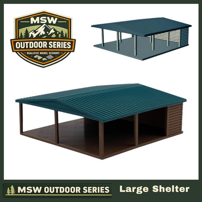 ''The Outdoor Series'' Large Shelter - Camping - Modeled in Color - Z Scale 1:220
