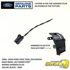1999 - 2004 FORD F250 F350 EXCURSION 12V OUTLET DASH PORT WIRING HARNESS PLUG OE