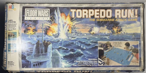 Vintage Torpedo Run Game 1986 Floor Submarine Wars Milton Bradley