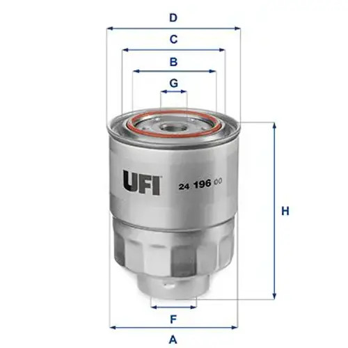 Fuel filter Filter Insert 24.196.00 UFI for HONDA ACCORD VII FR-V CR-V Mk II - Image 3