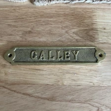 Galley Ship Sign Brass Nautical Beach House Boat Decor 5.5 inch