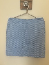 Talbots Petites Size 6P Blue White Mini Skirt Sailboat Print Cotton Blend