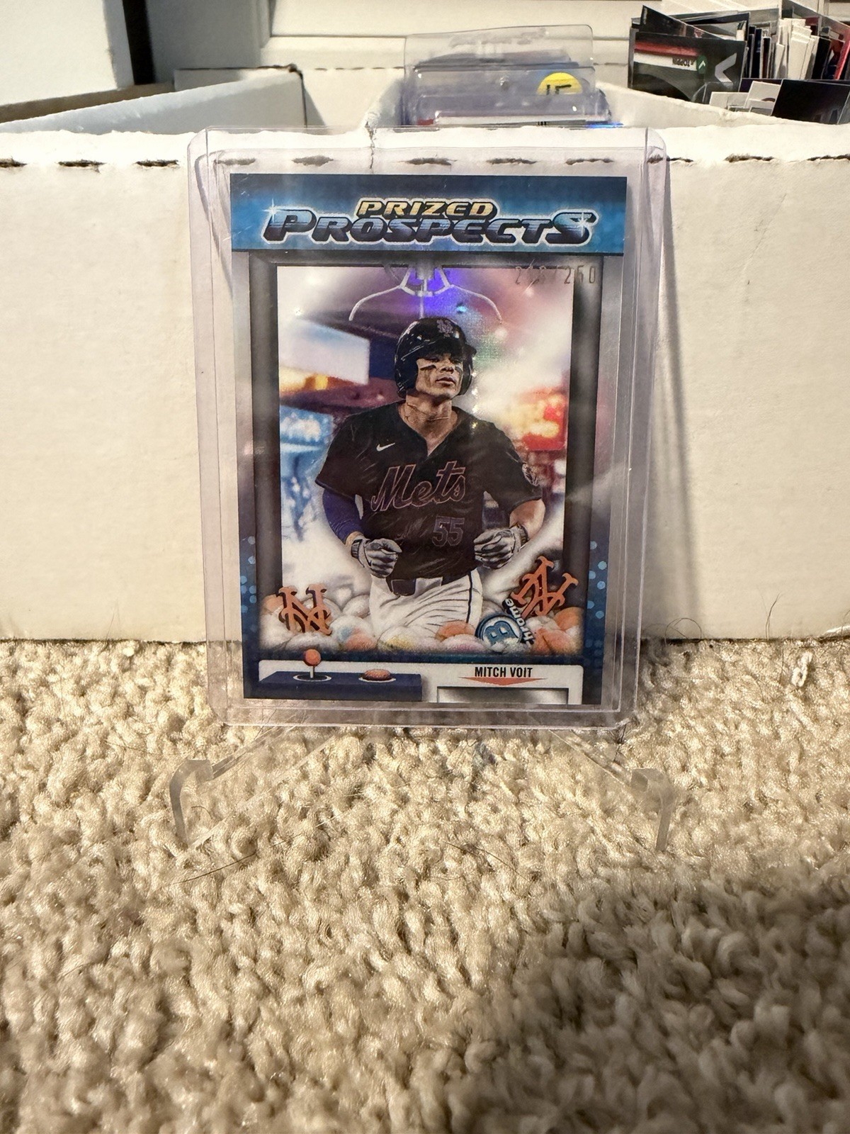 Mitch Voit 2025 Bowman Draft Prized Prospects PP-10 Refractor #/250 Mets