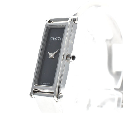 [Exc+5] GUCCI 1500L 16mm Quartz Vintage Black Dial Rectangular Woman's Watch