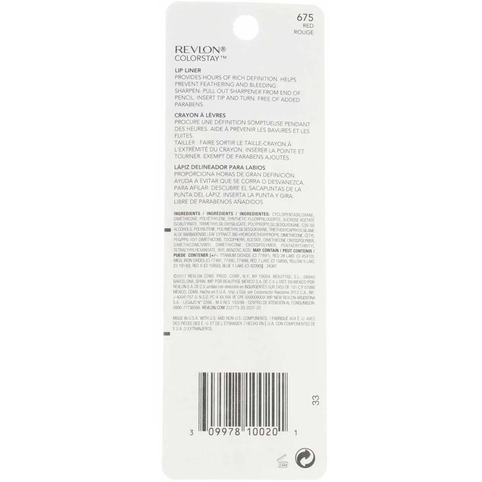 2 Pack Revlon ColorStay Lipliner, Red 675, 0.01 oz - Image 2 of 2