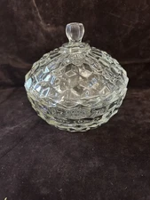 Vintage Fostoria  American #2056 Covered Candy Dish With Lid  5 1/2"