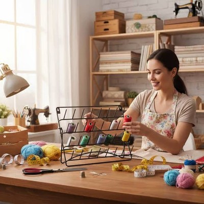 Wandmontiertes Garnregal platzsparend Sewing Thread Rack stabil für