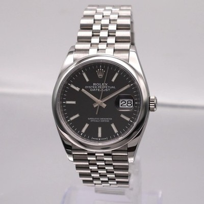 Rolex Datejust 36mm Jubilee Steel Black Dial Mens Automatic Watch 126200