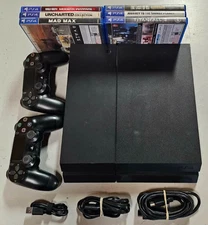 Sony PS4 500GB Gaming Console Bundle (6 Games, 2 Controllers) TESTED