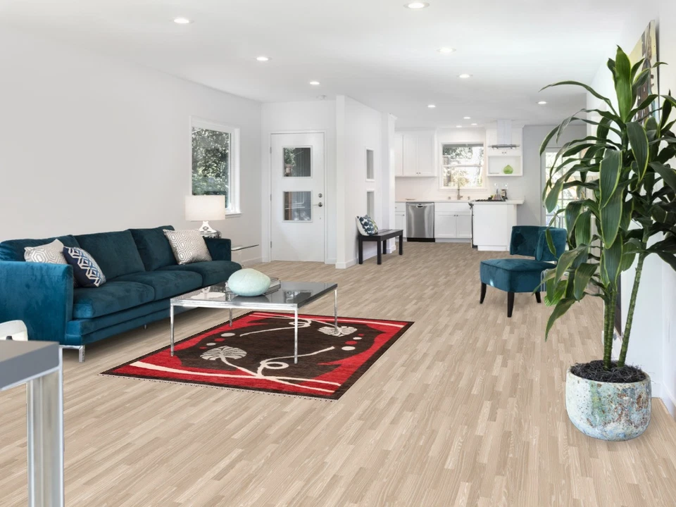 Шерстяной ковер ручной работы с узором из натуральной пинты коричневый современный абстрактный небольшой ковер 4x6 футов - Изображение 2 из 4