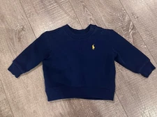 Baby Boys Ralph Lauren Navy Blue Sweatshirt. Size 9 Months