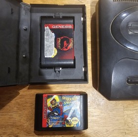 Sega Genesis Model II Console Bundle w/ Cords Mortal Kombat Spiderman 