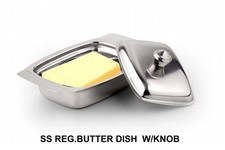 Stainless Steel Butter Dish with Lid Kitchen Breakfast Dining Serving Storage