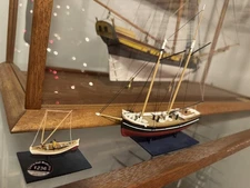 HO Scale Wood Arnanes or Johanna fishing Ship &  Boat With Figure Pro Hand Built