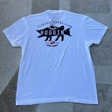 Pelagic Men's L Florida Divers Club Hoggin Graphics T-Shirt White Fish Fishing