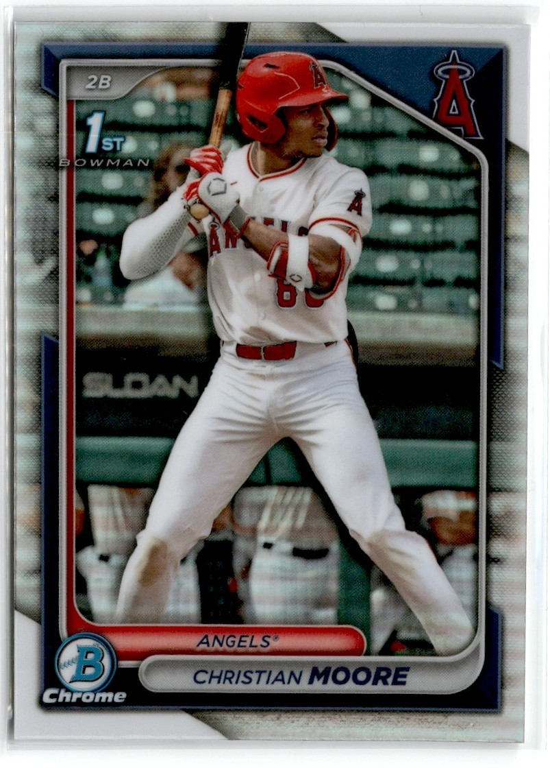 2024 BOWMAN DRAFT CHROME REFRACTOR CHRISTIAN MOORE LOS ANGELES ANGELS #BDC-13