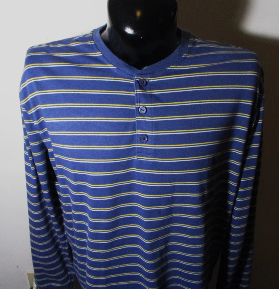 Camisa Henley CONSENSUS Azul Manga Larga Para Hombre Talla XL Foto 2 de 4