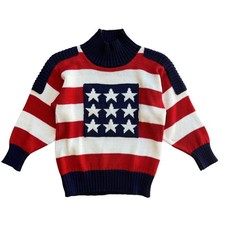 Bubble  Squeak Kids Patriotic American Flag Sweater Size 10