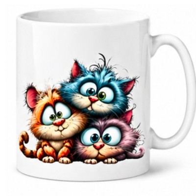 Crazy Cat Tasse Front Bedruckt 